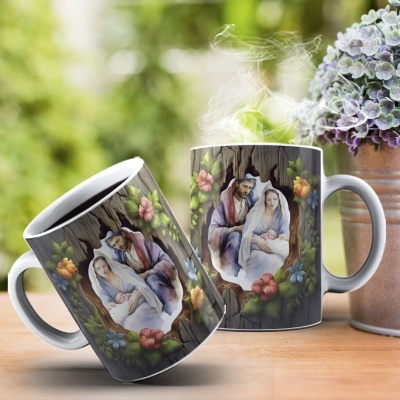 Caneca Presépio Imagem  3D