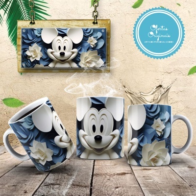 Caneca Mickey e Amigos Imagem  3D