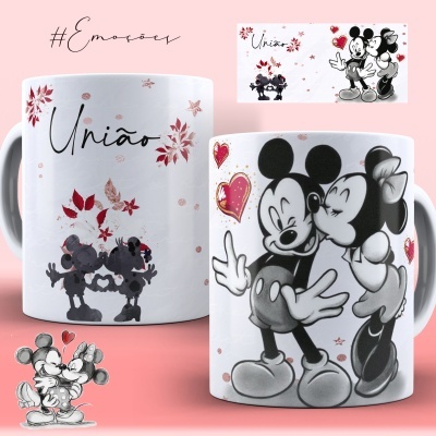 Caneca Coleção Emoções Minnie e Mickey