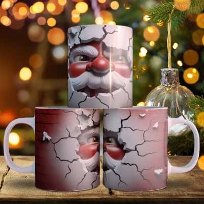 Caneca Pai Natal Imagem 3D