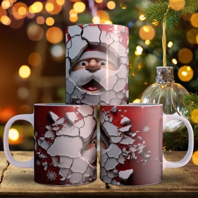 Caneca Pai Natal Imagem 3D