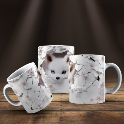Caneca Animais Fofinhos Imagem 3D