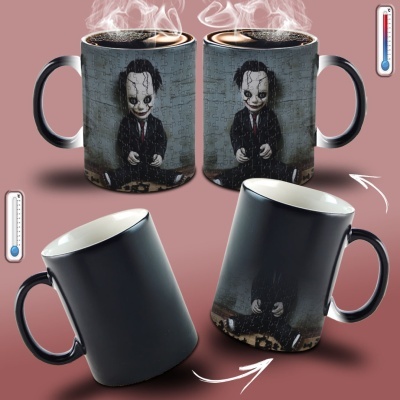 Caneca Terror Imagem  3D - Boneco Ventríloquo