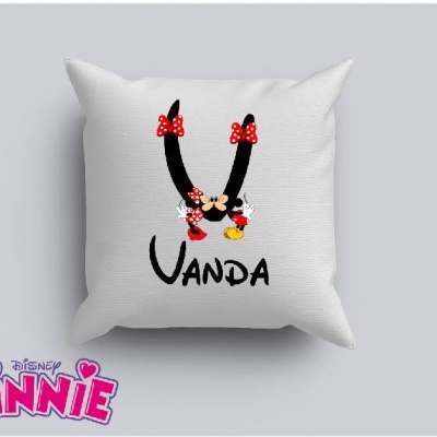Capa de Almofada Personalizada Alfabeto Disney Inicial Menina
