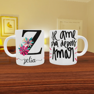 Canecas "Letra Floral"