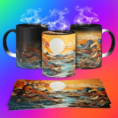 Caneca Montanha Imagem 3D
