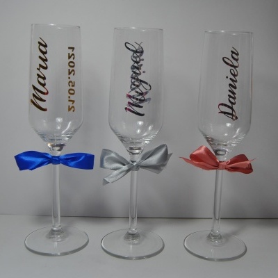 Copo Flute personalizado para Casamento, festas, batizado