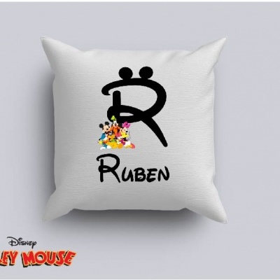 Capa de Almofada Personalizada Alfabeto Disney Inicial Menino
