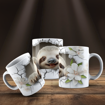 Caneca Animais Fofinhos Imagem 3D