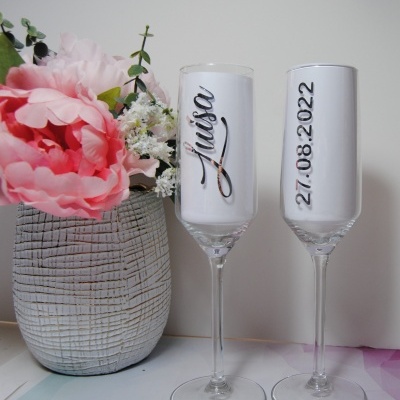 Copo Flute personalizado para Casamento, festas, batizado