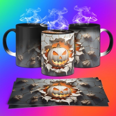 Caneca Halloween Imagem  3D