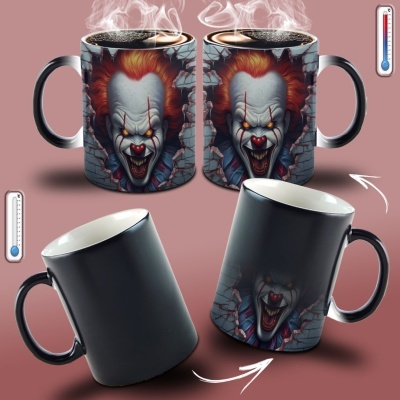 Caneca Terror Imagem  3D - Palhaço Assassino