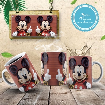 Caneca Mickey e Amigos Imagem  3D