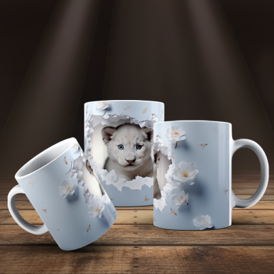 Caneca Animais Fofinhos Imagem 3D