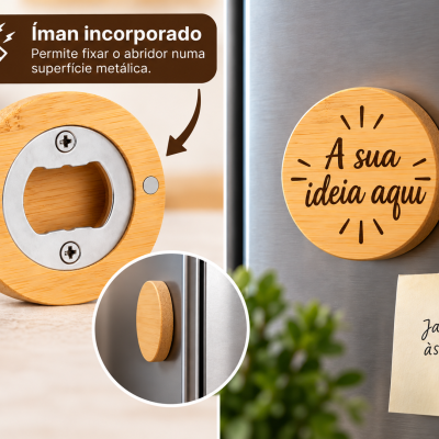 Abre-Cápsulas Magnético em Bambu - Tempo para Pescar