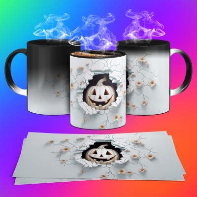 Caneca Halloween Imagem  3D
