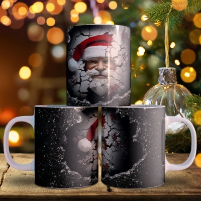 Caneca Pai Natal Imagem 3D