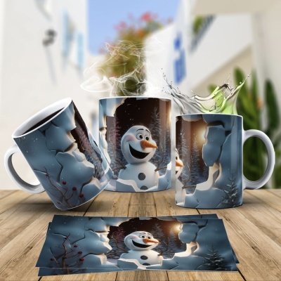 Caneca Natal OLAF Imagem  3D