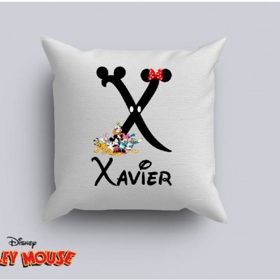 Capa de Almofada Personalizada Alfabeto Disney Inicial Menino