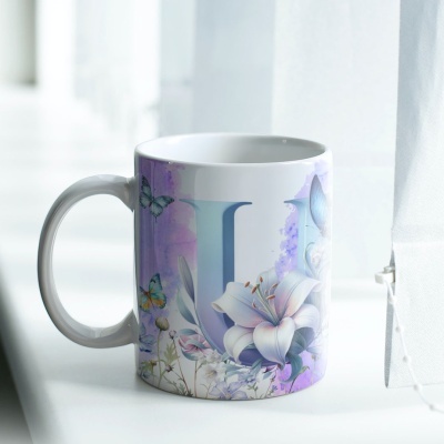 Caneca Alfabeto Borboleta Lilás