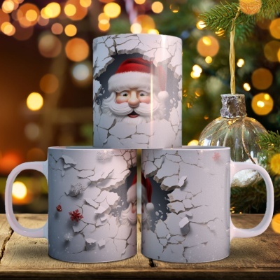 Caneca Pai Natal Imagem 3D
