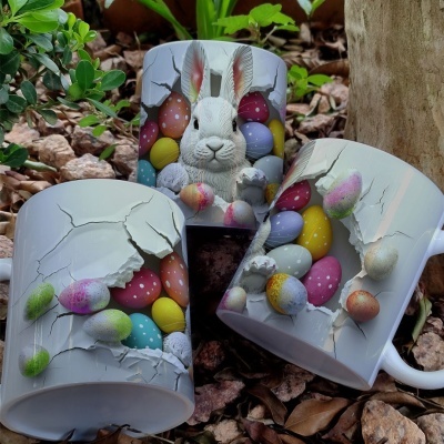 Caneca Ovinhos Páscoa Imagem  3D