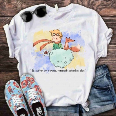 T-shirt Personagens Pequeno Príncipe T-shirt Personagens Pequeno Príncipe