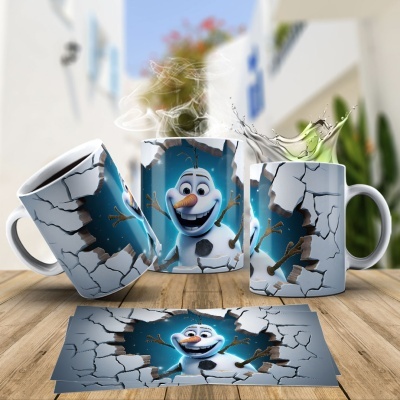 Caneca Natal OLAF Imagem  3D