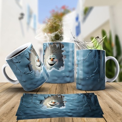 Caneca Natal OLAF Imagem  3D