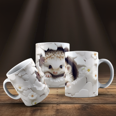 Caneca Animais Fofinhos Imagem 3D