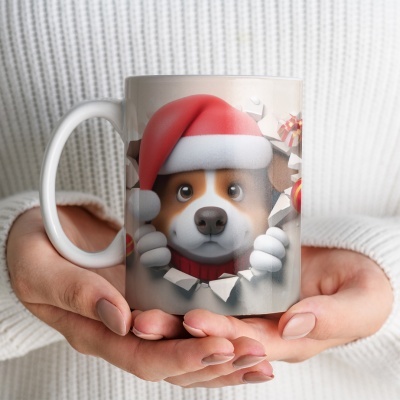 Caneca Natal Imagem 3D
