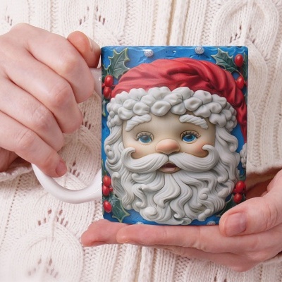 Caneca Pai Natal Imagem 3D