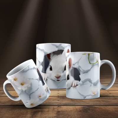 Caneca Animais Fofinhos Imagem 3D