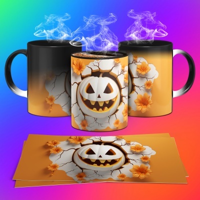 Caneca Halloween Imagem  3D