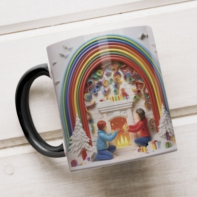 Caneca Natal em Festa Imagem 3D
