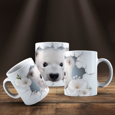 Caneca Animais Fofinhos Imagem 3D
