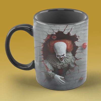 Caneca Terror Imagem  3D - Palhaço Assassino