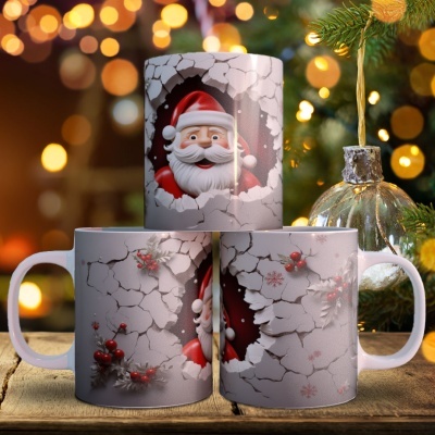 Caneca Pai Natal Imagem 3D
