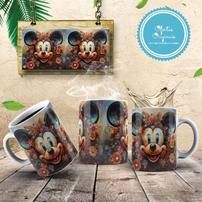 Caneca Mickey e Amigos Imagem  3D