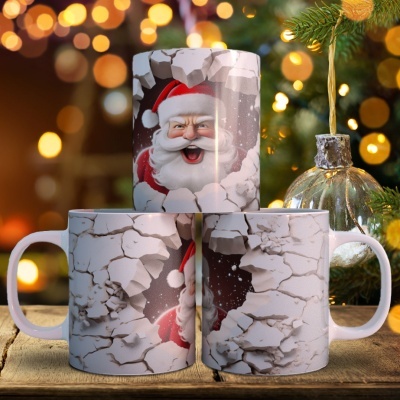 Caneca Pai Natal Imagem 3D