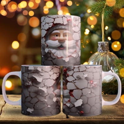 Caneca Pai Natal Imagem 3D