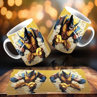 Caneca Heróis e Vilões Imagem 3D