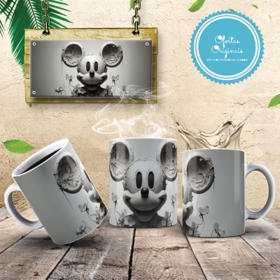 Caneca Mickey e Amigos Imagem  3D