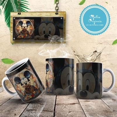 Caneca Mickey e Amigos Imagem  3D