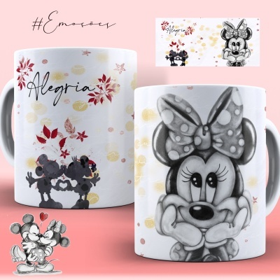 Caneca Coleção Emoções Minnie e Mickey