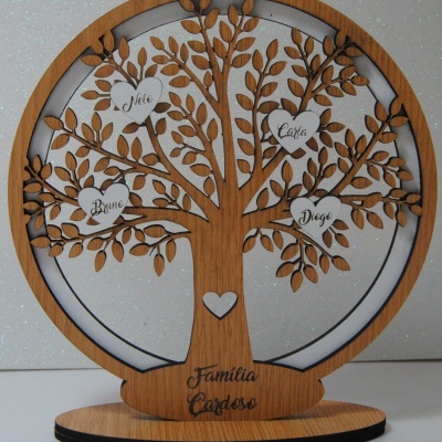 Arvore da Vida Família com Corações