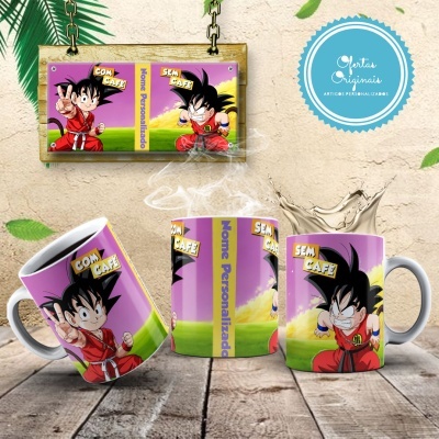 Canecas  DRAGON-BALL Com Café Sem Café Personalizada