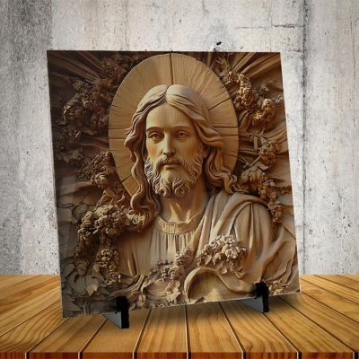 Azulejo Jesus em Madeira