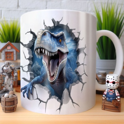 Caneca Tiranossauro Imagem 3D