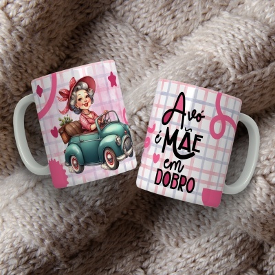 Caneca Avó é Mãe em Dobro